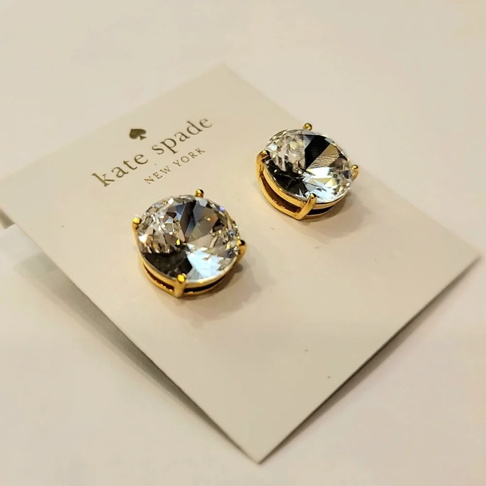 NWT Kate Spade Clear Stud Earrings A416 - Picture 2 of 5